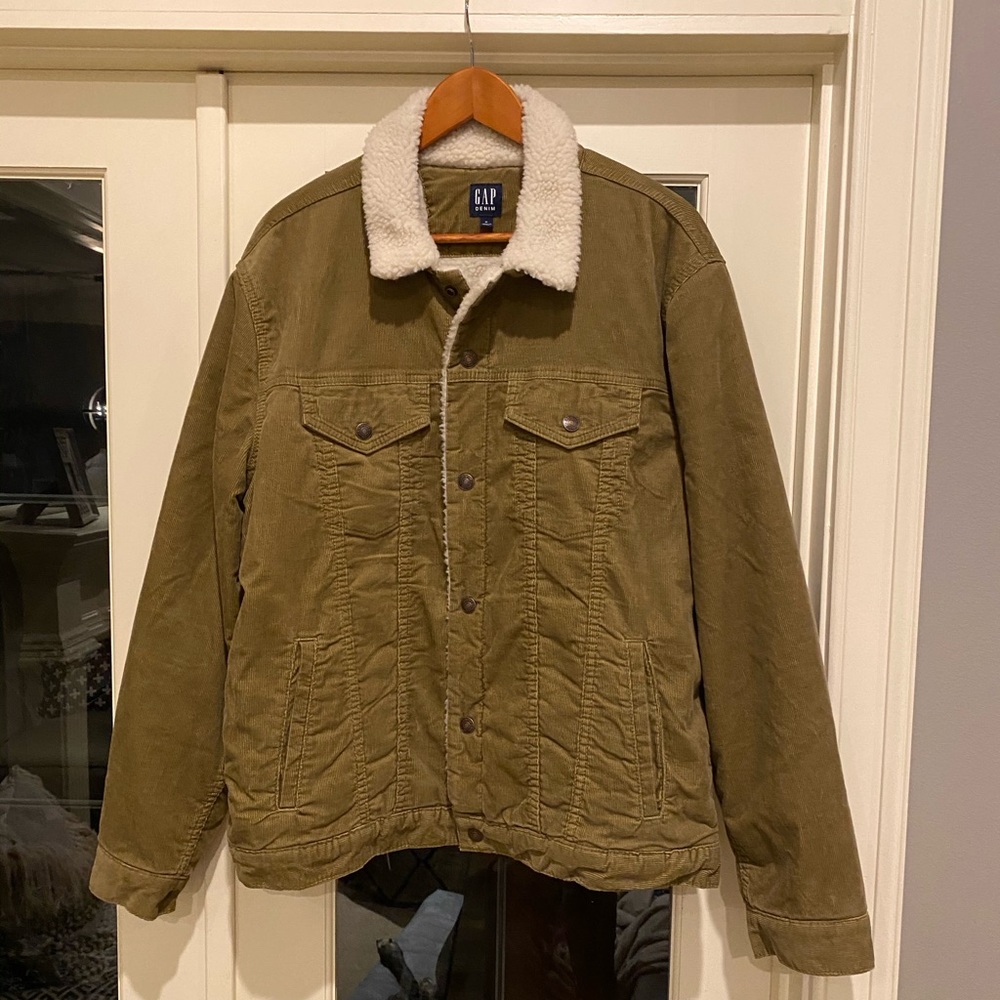 GAP Corduroy Trucker Jacket with Sherpa Lining